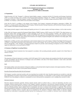 CIT ADEL SECURITIES LLC NOTES to STATEMENT of FINANCIAL CONDITION December 31, 2016