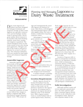 Dairy Waste Treatment CIRCULAR ANR-963