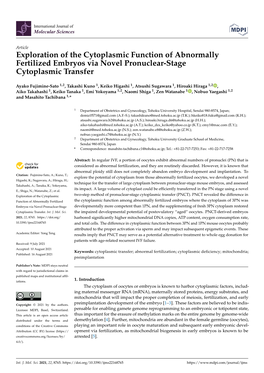 Exploration of the Cytoplasmic Function of Abnormally Fertilized Embryos Via Novel Pronuclear-Stage Cytoplasmic Transfer