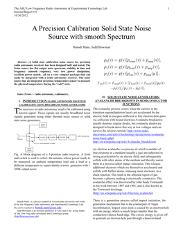 A Precision Calibration Solid State Noise Source with Smooth Spectrum