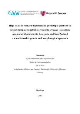 High Levels of Realized Dispersal and Phenotypic Plasticity in The