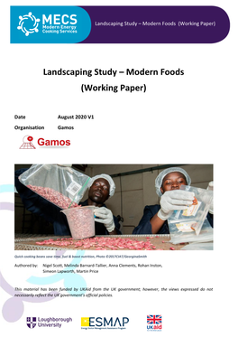 Landscaping Study – Modern Foods (Working Paper)