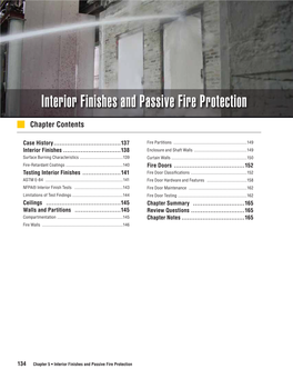 Interior Finishes and Passive Fire Protection