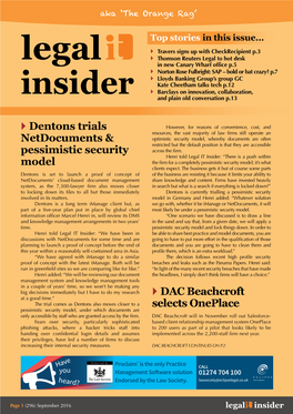 Dentons Trials Netdocuments & Pessimistic