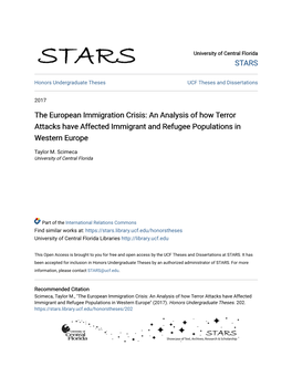 An Analysis of How Terror Attacks Have Affected Immigrant and Refugee Populations in Western Europe