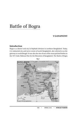 Battle of Bogra, by Ganapathy Vanchinathan