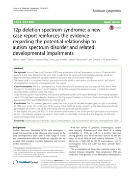 12P Deletion Spectrum Syndrome: a New Case Report Reinforces The