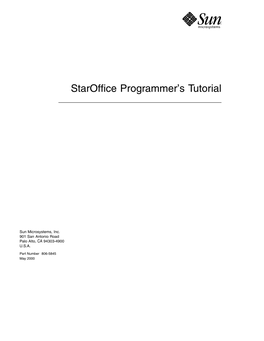 Staroffice™ Programmer's Tutorial