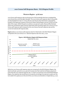 2020 Census Self-Response Rates - NCAI Region Profile