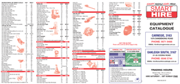 Equipment Catalogue