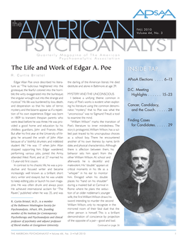 PSYCHOANALYST Quarterly Magazine of the American Psychoanalytic Association