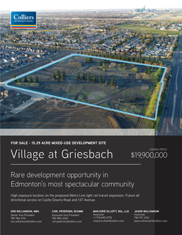 Village at Griesbach $19,900,000