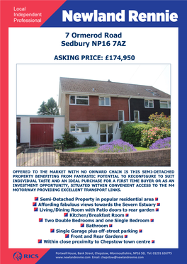 7 Ormerod Road Sedbury NP16 7AZ