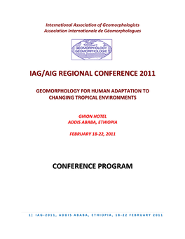 Iag/Aig Regional Conference 2011 Conference Program