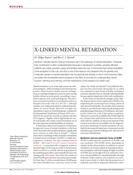 X-Linked Mental Retardation