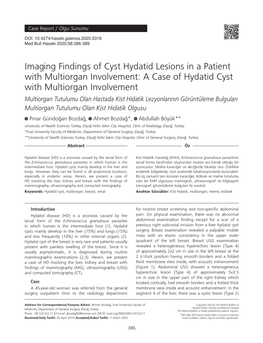 Imaging Findings of Cyst Hydatid Lesions in A