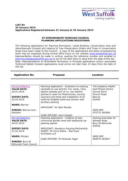 SEBC Planning Applications 04/19