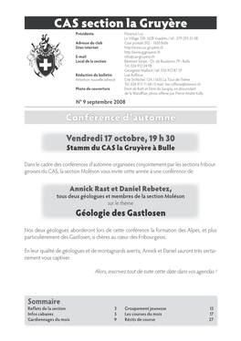 CAS Section La Gruyère Présidente Florence Luy Le Village 359, 1628 Vuadens / Tél