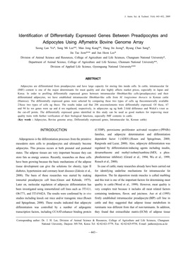 Identification of Differentially Expressed Genes Between