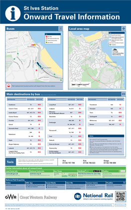 St Ives Station I Onward Travel Information Buses Local Area Map