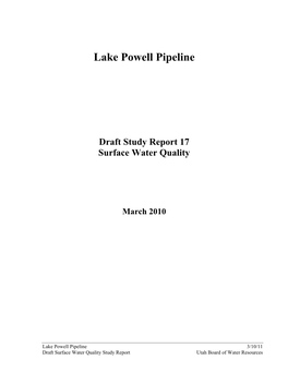 Draft Surface Water Quality Report