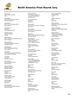 North America Final Round Jury