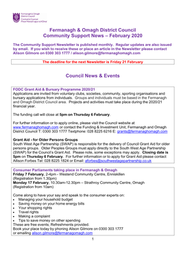 February 2020 Council News & Events