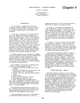 METHOD SELECTION - a NUMERICAL APPROACH Chapter 4 David E