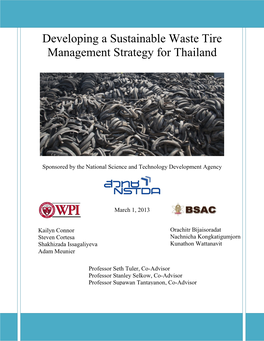 Developing a Sustainable Waste Tire Management Strategy for Thailand