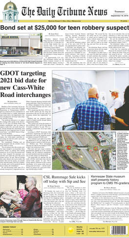 GDOT Targeting 2021 Bid Date for New Cass-White Road Interchanges