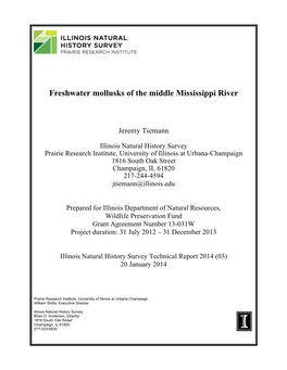 Freshwater Mollusks of the Middle Mississippi River