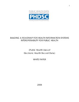 Building a Roadmap for Health Information Systems Interoperability for Public Health