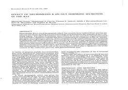 Effect of Neuromedin B on Gut Hormone Secretion in the Rat