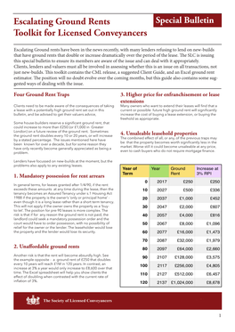 Escalating Ground Rents Toolkit for Licensed Conveyancers