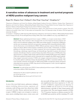 A Narrative Review of Advances in Treatment and Survival Prognosis of HER2-Positive Malignant Lung Cancers