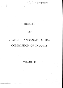 Report of Justicf Ranganath Misra Commission of Inquiry