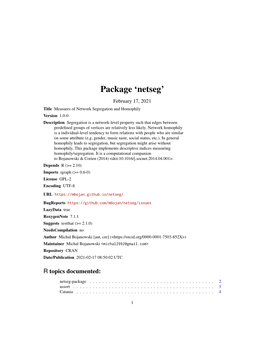 Package 'Netseg'