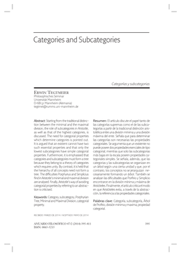 Categories and Subcategories