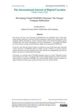 Developing Virtual CD-ROM Collections: the Voyager Company Publications