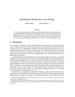 Quadrilateral Meshing by Circle Packing