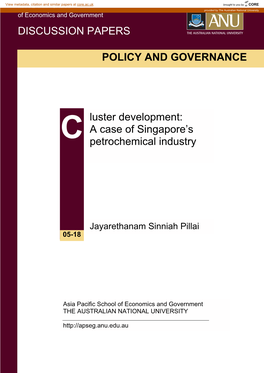 A Case of Singapore's Petrochemical Industry DISCUSSION PAPERS