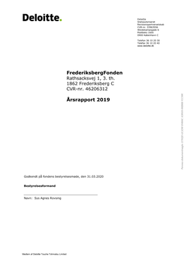 Frederiksbergfonden Årsrapport 2019