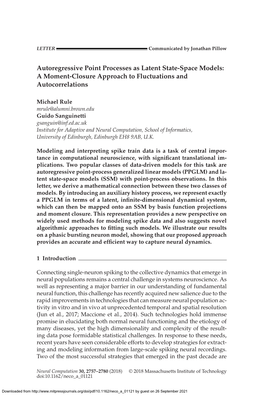 Autoregressive Point Processes As Latent State-Space Models: a Moment-Closure Approach to Fluctuations and Autocorrelations