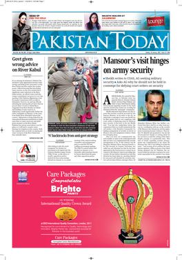 Mansoor's Visit Hinges on Army Security