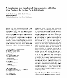 A Geochemical and Geophysical Characterization of Sulfide Mine Ponds at the Iberian Pyrite Belt (Spain)