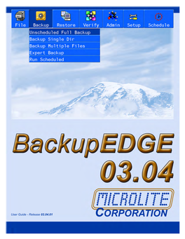 Microlite Backupedge 3.X (03.04.01) Users Guide