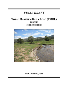 Final DRAFT TMDL for the Rio Ruidoso