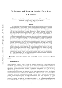 Turbulence and Rotation in Solar-Type Stars