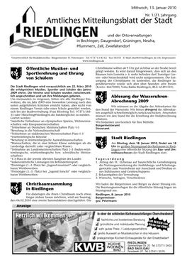 Amtliches Mitteilungsblatt Der Stadt