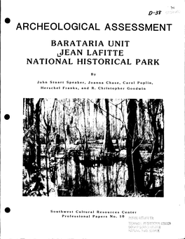 Archeological Assessment: Barataria Unit, Jean Lafitte National Historical